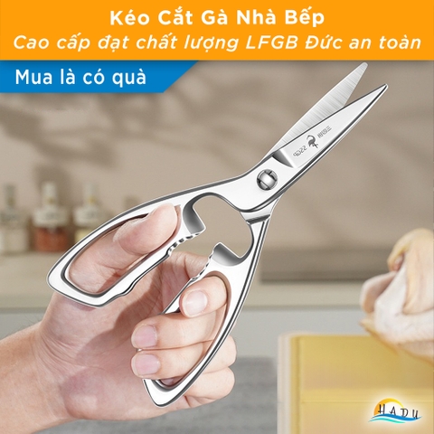 Kéo Cắt Gà Nhà Bếp Đa Năng Thép Không Gỉ Cao Cấp Kiểu Nhật Bản Đạt Chất Lượng LFGB Đức SSGP