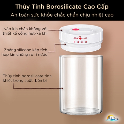 Hộp Thủy Tinh Hút Chân Không SSGP, Thủy Tinh Borosilicate, Chống Ẩm, Đạt Chất Lượng LFGB Đức