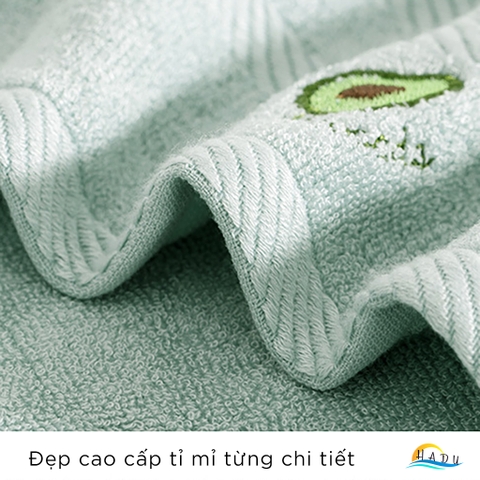 Khăn Mặt Cho Bé HADU, Cotton Sợi Tre, Kháng Khuẩn, Siêu Mềm Mại, 26x48cm, Nhiều Màu