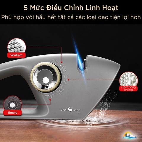 Dụng Cụ Mài Dao Kéo SSGP 5 Chế Độ, Cầm Tay Chống Trượt, Đạt Chất Lượng LFGB Đức