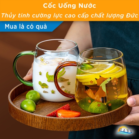 Cốc Thủy Tinh Chịu Nhiệt CCKO 350ml, Dùng Được Trên Bếp Ga, Lò Vi Sóng, Borosilicate, Nhiều Màu