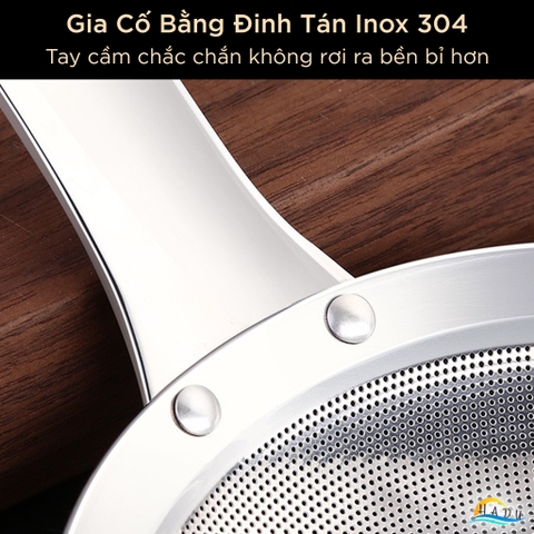 Vợt Hớt Bọt và Lọc Dầu SSGP, Inox 304, Dài 27cm, 33cm, Đạt Chất Lượng LFGB Đức