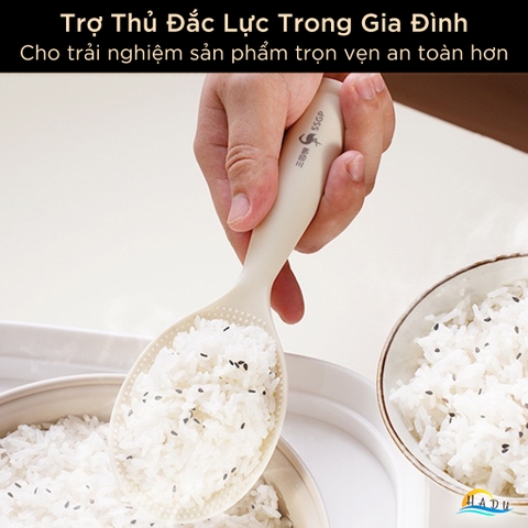 Muôi Xới Cơm Chống Dính SSGP, Nhựa PP, Không Trầy Xước Nồi, Đạt Chất Lượng LFGB Đức