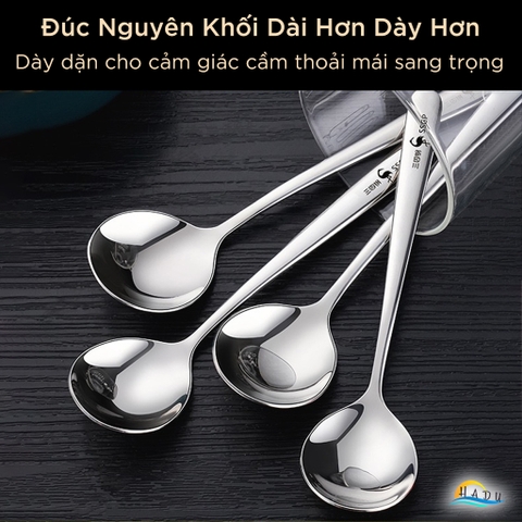 Thìa Ăn Cơm, Muỗng Ăn Phở Inox 316L SSGP Cao Cấp, Thìa Sâu Lòng Đúc Nguyên Khối Đạt Chất Lượng Đức LFGB