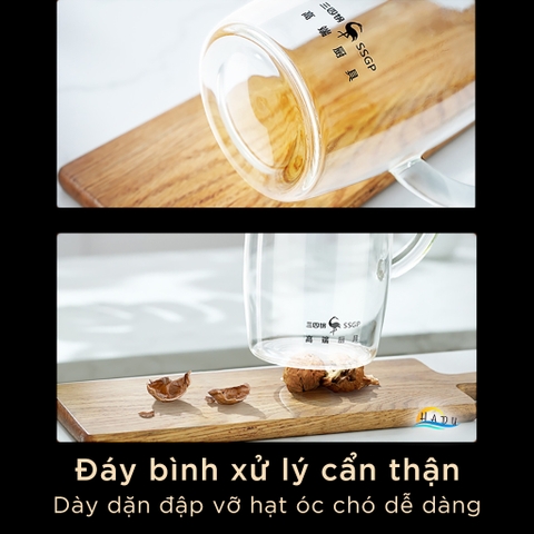 Bình Thủy Tinh Chịu Nhiệt SSGP 2L, Đun Được Trên Bếp Ga & Bếp Điện, Borosilicate, Nắp Inox 304, Đạt Chất Lượng LFGB Đức