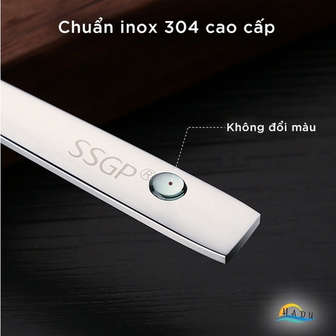 Bộ 6 Thìa Cà Phê Inox 304 SSGP, Cán Dày 3.5mm, Đánh Bóng Gương, Dài 15.3cm, Đạt Chất Lượng LFGB Đức