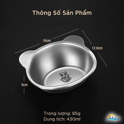 Bát Chén Ăn Dặm Inox 316 Cao Cấp An Toàn Cho Bé – Chống Móp, Dễ Vệ Sinh, Đạt Chất Lượng LFGB Đức SSGP