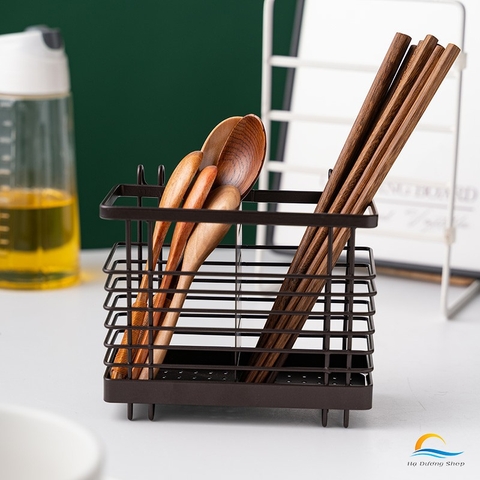 Hộp đựng muỗng đũa treo tường sơn tĩnh điện nâu bền đẹp hiện đại an toàn cao cấp HADU