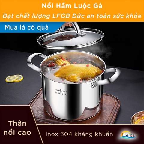 Nồi Lẩu Bếp Từ Inox 304 SSGP 5.4L, Đáy 3 Lớp, Nắp Kính Cường Lực, Chống Nóng, Đạt Chất Lượng LFGB Đức