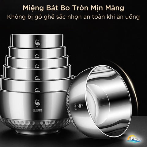 Bát Tô Inox 304 Cao Cấp – Chống Va Đập, Cách Nhiệt, Sáng Bóng Sang Trọng, Đạt Tiêu Chuẩn LFGB Đức SSGP