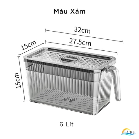 Hộp Bảo Quản Rau Củ Tủ Lạnh CCKO 6L, Có Rổ Lọc Chống Úng, Nắp Ghi Ngày, Nhiều Màu