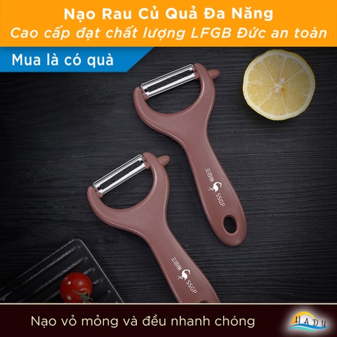 Nạo Rau Củ Quả Đa Năng SSGP, Dao Bào Gọt Vỏ Mỏng Lưỡi Thép 420 Siêu Bén, Có Đầu Lấy Mắt