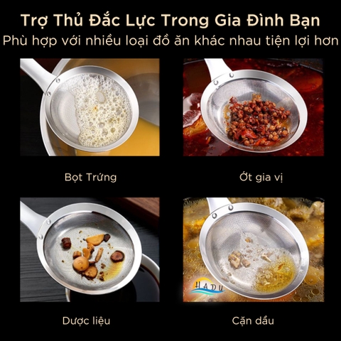 Vợt Hớt Bọt và Lọc Dầu SSGP, Inox 304, Dài 27cm, 33cm, Đạt Chất Lượng LFGB Đức