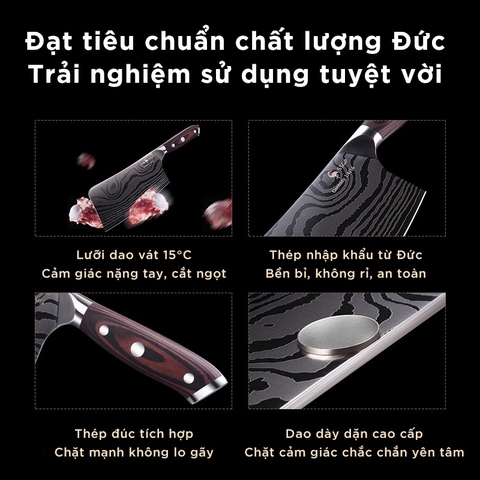 Dao Chặt Xương Cao Cấp Inox 304 – Sắc Bén, Bền Bỉ, Thiết Kế Sang Trọng Cho Nhà Bếp SSGP