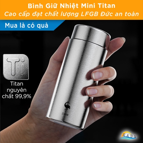 Bình Giữ Nhiệt Mini 200ml Titan Nguyên Chất – Nhỏ Gọn, Giữ Nhiệt Tốt, Kháng Khuẩn Tự Nhiên, Siêu Bền SSGP