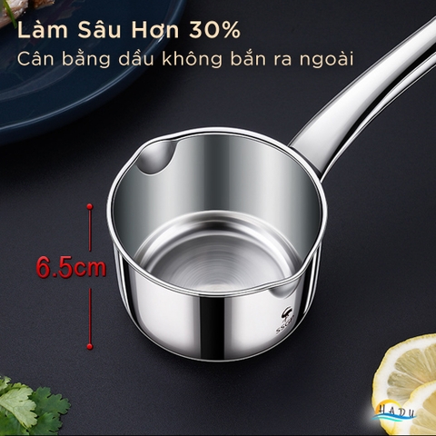 Nồi Inox 304 Cao Cấp, Vòi Rót Dầu Trơn Tru, Cấu Tạo 3 Lớp Truyền Nhiệt Đều, Dùng Được Cho Bếp Từ SSGP
