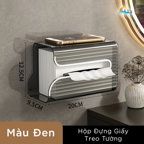 Hộp Đựng Khăn Giấy Treo Tường CCKO, Có Khay Đựng Đồ, Nhựa PET, Dán Tường, Nhiều Màu