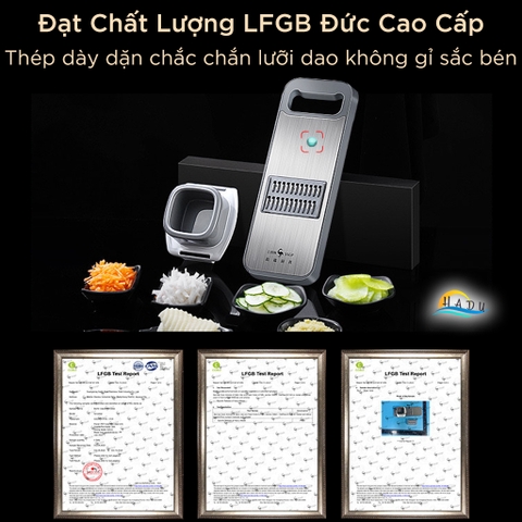 Bộ Nạo Rau Củ Đa Năng SSGP 6 Lưỡi Dao Inox, Kèm Dụng Cụ Bảo Vệ Tay, An Toàn, Đạt Chất Lượng LFGB Đức