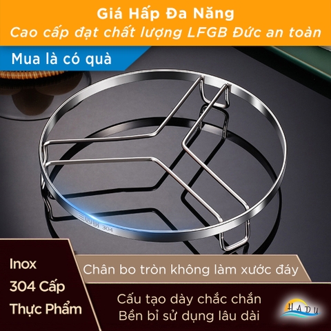 Giá Hấp Inox 304 SSGP, 3 Chân Chắc Chắn, Đường Kính 16cm 18cm, Hấp Bánh Bao, Rau Củ, Đạt Chất Lượng LFGB Đức