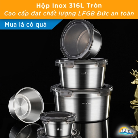 Hộp Đựng Thực Phẩm Inox 316L SSGP, Dùng Được Bếp Từ, Chống Rò Rỉ, Đạt Chất Lượng LFGB Đức