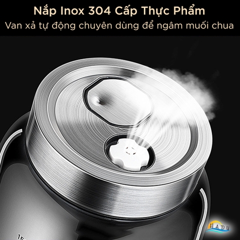 Hũ Thủy Tinh Muối Dưa SSGP, Có Van Xả Khí, Nắp Inox 304, Đạt Chất Lượng LFGB Đức