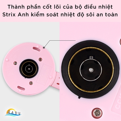 Ấm Đun Nước Siêu Tốc Mini CCKO 0.5L, Lõi Inox 304, Điều Khiển Strix Anh, Cách Nhiệt, Nhiều Màu