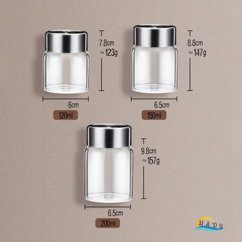 Hũ Chưng Yến Thủy Tinh Borosilicate SSGP, Nắp Inox 304 Kín Hơi, Chịu Nhiệt 300°C, Đạt Chất Lượng LFGB Đức