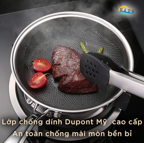 Chảo Chống Dính Bếp Từ Sâu Lòng Mini Inox 304 Cao Cấp 18cm 5 Lớp Đạt Chất Lượng Đức SSGP
