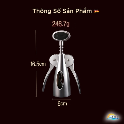 Dụng Cụ Mở Rượu Vang SSGP Kiểu Cánh Bướm, Hợp Kim Kẽm, Trợ Lực, Đạt Chất Lượng LFGB Đức