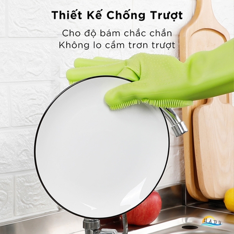 Găng Tay Silicone Cao Cấp FDA, Chịu Nhiệt, Chống Trượt, Đa Năng Rửa Chén, Nồi, Chảo, Thực Phẩm, Tạo Bọt Nhanh CCKO