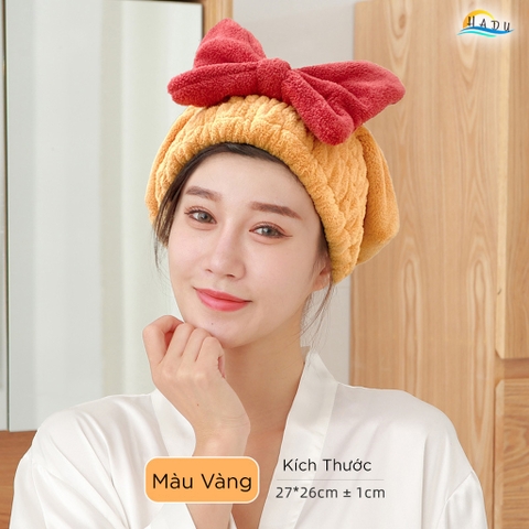 Mũ Trùm Đầu Thấm Nước Cao Cấp – Polyester Cotton San Hô Lông Cừu, Chăm Sóc Tóc, Thấm Nước 280g/m2, Bảo Vệ Tóc Hiệu Quả HADU