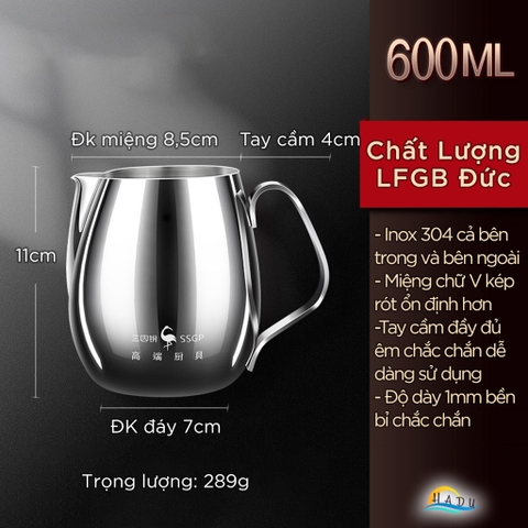 Cốc Pha Cà Phê Inox 304 350ml 600ml Cao Cấp Đạt Chất Lượng LFGB Đức SSGP