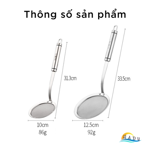 Vá Vợt Hớt Bọt Lọc Cặn Dầu Ăn Mỡ Inox 304 Cao Cấp Đạt Chất Lượng Đức SSGP