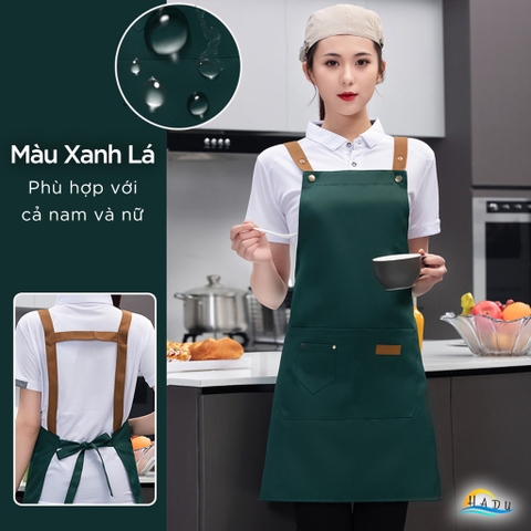 Tạp Dề Nấu Ăn Chống Thấm HADU, Có Nhiều Túi, Dây Đeo Điều Chỉnh, Nhiều Màu