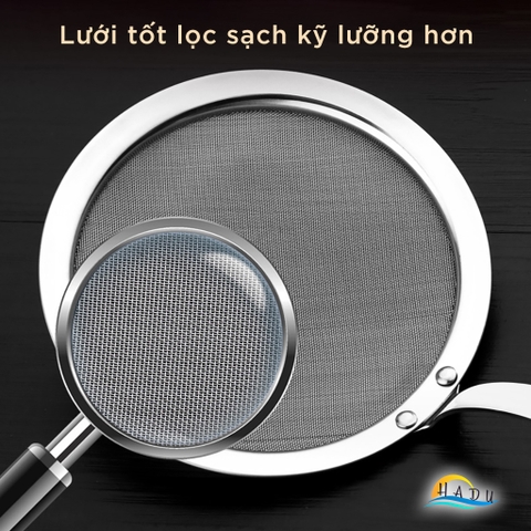 Vá Vợt Hớt Bọt Lọc Cặn Dầu Ăn Mỡ Inox 304 Cao Cấp Đạt Chất Lượng Đức SSGP