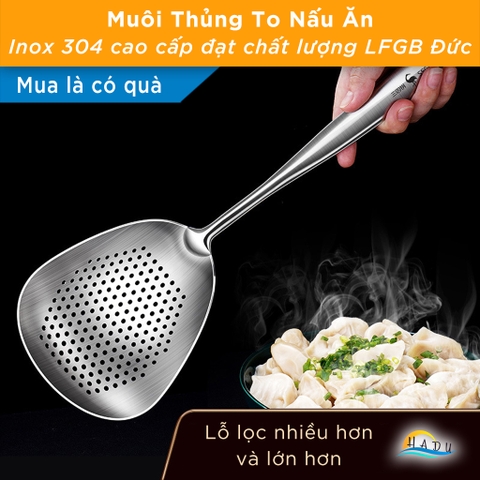 Muôi Thùng Inox 304 Cao Cấp – Dung Tích Lớn, Tay Cầm Chống Nóng, Đánh Bóng Nhám, Đạt Tiêu Chuẩn LFGB Đức SSGP