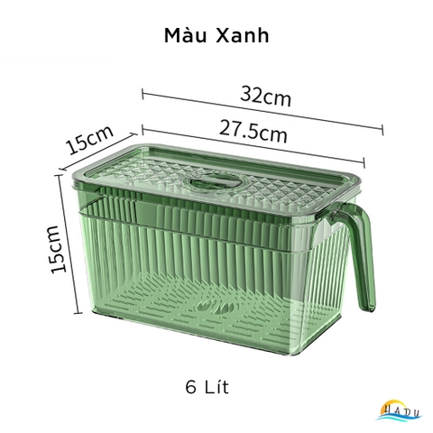 Hộp Bảo Quản Rau Củ Tủ Lạnh CCKO 6L, Có Rổ Lọc Chống Úng, Nắp Ghi Ngày, Nhiều Màu
