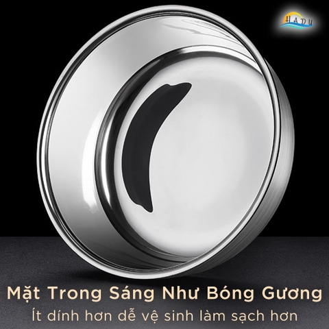 Tô Trộn Inox 304 SSGP 1.3L, Có Nắp Đậy Kín, Đường Kính 20cm, Dùng Trộn Bột, Bảo Quản, Đạt Chất Lượng LFGB Đức