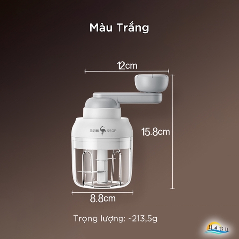 Máy Xay Tỏi Ớt Mini Cao Cấp – Tay Quay Cơ, Bánh Răng Vi Sai, Lưỡi Dao Sắc Bén 420, Đạt Tiêu Chuẩn LFGB Đức SSGP