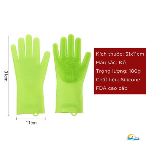 Găng Tay Silicone Cao Cấp FDA, Chịu Nhiệt, Chống Trượt, Đa Năng Rửa Chén, Nồi, Chảo, Thực Phẩm, Tạo Bọt Nhanh CCKO