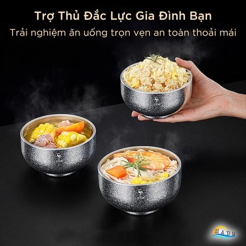 Bát Titan Cách Nhiệt 2 Lớp SSGP, Nguyên Chất, Siêu Nhẹ 100g, 11.5cm, Đạt Chất Lượng LFGB Đức