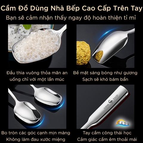 Thìa Ăn Cơm SSGP Inox 316 Kháng Khuẩn, Size Nhỏ 15cm, Đạt Chất Lượng LFGB Đức