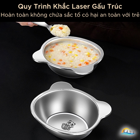 Bát Chén Ăn Dặm Inox 316 Cao Cấp An Toàn Cho Bé – Chống Móp, Dễ Vệ Sinh, Đạt Chất Lượng LFGB Đức SSGP