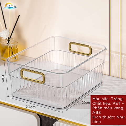 Khay Đựng Mỹ Phẩm Để Bàn CCKO, Nhựa PET Trong Suốt, Đa Năng, 29x20cm, Nhiều Màu