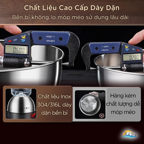 Rổ Inox Lưới Vo Gạo Inox 304 Cao Cấp SSGP, Chậu Inox Rửa Rau Kháng Khuẩn Đạt Chất Lượng LFGB Đức