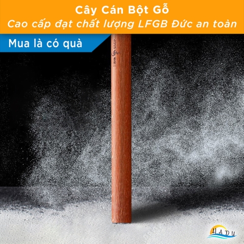 Cây Lăn Bột Gỗ Cẩm Lai SSGP, Dài 30cm, Chống Dính Tự Nhiên, Đạt Chất Lượng LFGB Đức