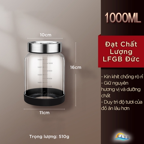 Hũ Thủy Tinh Muối Dưa SSGP, Có Van Xả Khí, Nắp Inox 304, Đạt Chất Lượng LFGB Đức