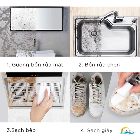 Miếng Rửa Chén Bát Bọt Biển Nano Cao Cấp HADU
