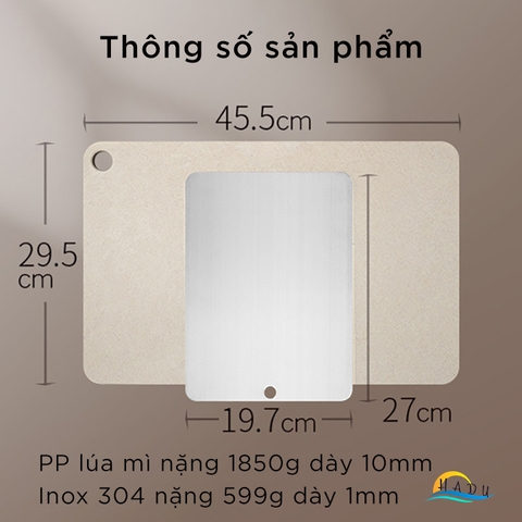 Bộ Thớt Kháng Khuẩn Inox Cao Cấp 2 In 1 Có Thể Tách Rời Đồ Ăn Sống Và Chín Đạt Chất Lượng Đức SSGP