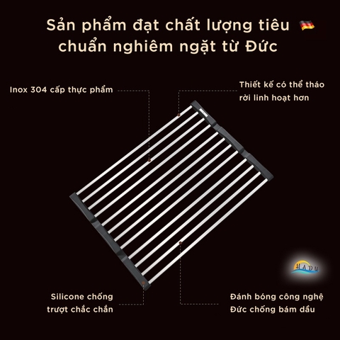 Rổ Gác Bồn Rửa Chén Inox 304 Cao Cấp – Đa Năng, Gấp Gọn, Chịu Lực Tốt, Tiết Kiệm Không Gian SSGP